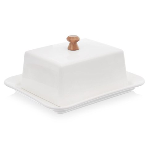BIAŁA PORCELANOWA MASELNICZKA Z PRZYKRYWKĄ ORION BIAŁA PORCELANOWA MASELNICZKA Z PRZYKRYWKĄ ORION