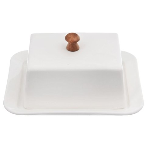 BIAŁA PORCELANOWA MASELNICZKA Z PRZYKRYWKĄ ORION BIAŁA PORCELANOWA MASELNICZKA Z PRZYKRYWKĄ ORION