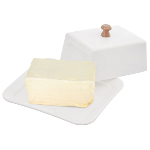 BIAŁA PORCELANOWA MASELNICZKA Z PRZYKRYWKĄ ORION BIAŁA PORCELANOWA MASELNICZKA Z PRZYKRYWKĄ ORION