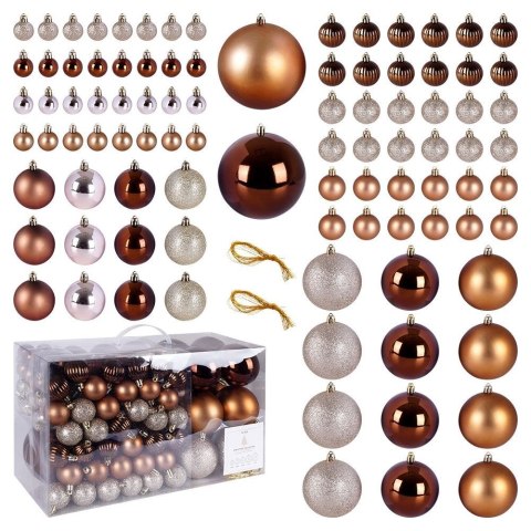 Bombki choinkowe nietłukące bursztynowe zestaw 94 szt. 3-12 cm Bombki choinkowe nietłukące bursztynowe zestaw 94 szt. 3-12 cm