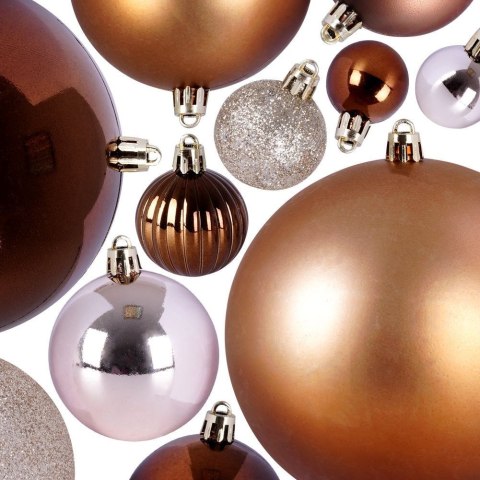 Bombki choinkowe nietłukące bursztynowe zestaw 94 szt. 3-12 cm Bombki choinkowe nietłukące bursztynowe zestaw 94 szt. 3-12 cm