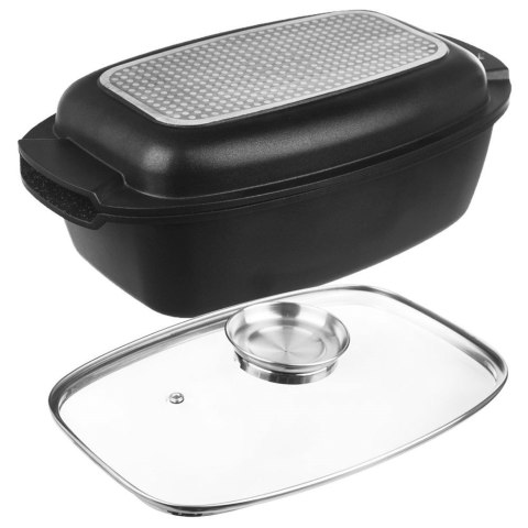 Brytfanna 3w1 granitowa / garnek z pokrywą patelnia grillowa 5 l GRANDE Brytfanna 3w1 granitowa / garnek z pokrywą patelnia grillowa 5 l GRANDE
