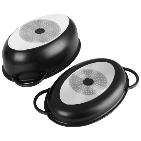 Brytfanna granitowa owalna do pieczenia smażenia patelnia grillowa 2w1 10 l GRANDE Brytfanna granitowa owalna do pieczenia smażenia patelnia grillowa 2w1 10 l GRANDE