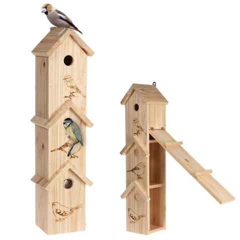 Budka lęgowa 3-piętrowa dla ptaków drewniana / domek lęgowy 60x15x13,5 cm Budka lęgowa 3-piętrowa dla ptaków drewniana / domek lęgowy 60x15x13,5 cm