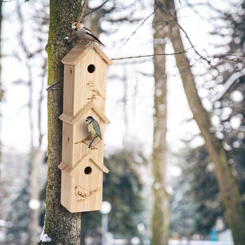 Budka lęgowa 3-piętrowa dla ptaków drewniana / domek lęgowy 60x15x13,5 cm Budka lęgowa 3-piętrowa dla ptaków drewniana / domek lęgowy 60x15x13,5 cm