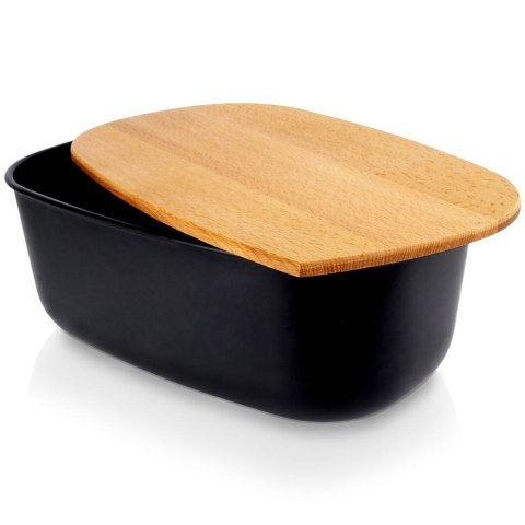 Chlebak pojemnik na pieczywo z drewnianą deską czarny 39x23,5x15,5 cm Chlebak pojemnik na pieczywo z drewnianą deską czarny 39x23,5x15,5 cm
