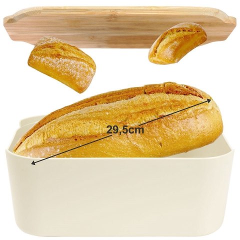 Chlebak z deską kremowy 33x18,5x12 cm Chlebak z deską kremowy 33x18,5x12 cm
