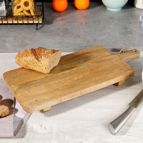 Deska kuchenna drewniana do krojenia serwowania z uchwytem na nóżkach 50,2x21x5 cm Deska kuchenna drewniana do krojenia serwowania z uchwytem na nóżkach 50,2x21x5 cm
