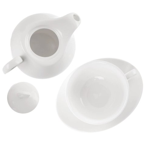 Dzbanek z filiżanką do herbaty porcelanowy biały MONA 3 el. Dzbanek z filiżanką do herbaty porcelanowy biały MONA 3 el.