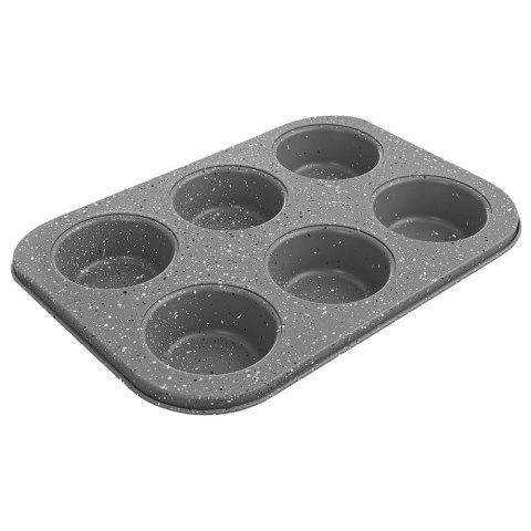 Forma do pieczenia dużych muffinek granitowa 6 szt. babeczek GRANDE 32x22 cm Forma do pieczenia dużych muffinek granitowa 6 szt. babeczek GRANDE 32x22 cm