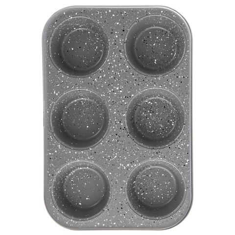 Forma do pieczenia dużych muffinek granitowa 6 szt. babeczek GRANDE 32x22 cm Forma do pieczenia dużych muffinek granitowa 6 szt. babeczek GRANDE 32x22 cm