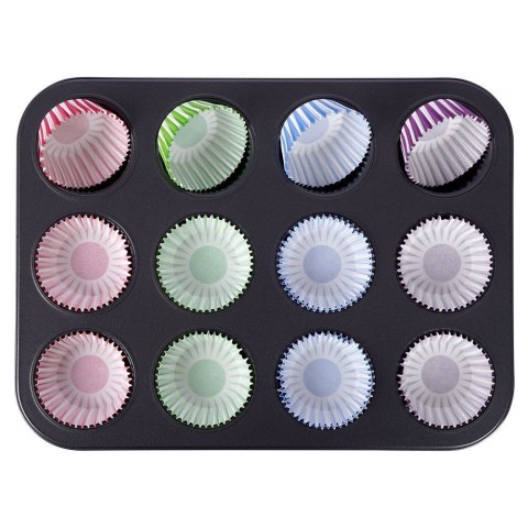 Forma do pieczenia muffinek na muffinki foremki papilotki 12 szt Forma do pieczenia muffinek na muffinki foremki papilotki 12 szt