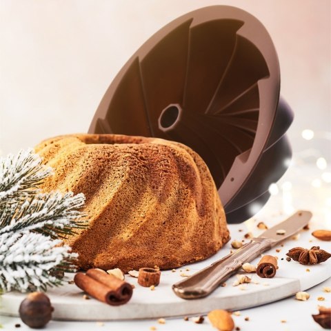 Forma silikonowa do pieczenia babki na babkę z kominem foremka kwiat 23,5 cm Forma silikonowa do pieczenia babki na babkę z kominem foremka kwiat 23,5 cm