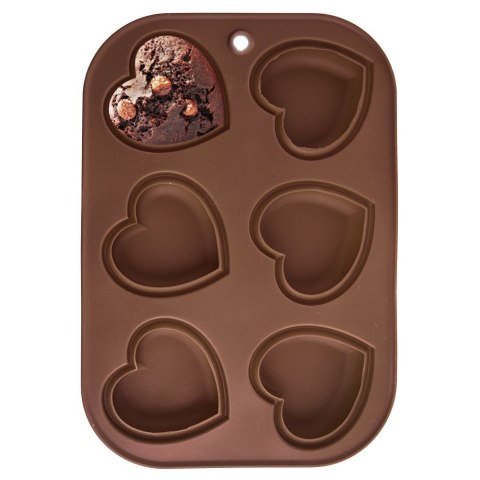 Forma silikonowa do pieczenia muffinek na muffinki babeczki serce na 6 sztuk Forma silikonowa do pieczenia muffinek na muffinki babeczki serce na 6 sztuk