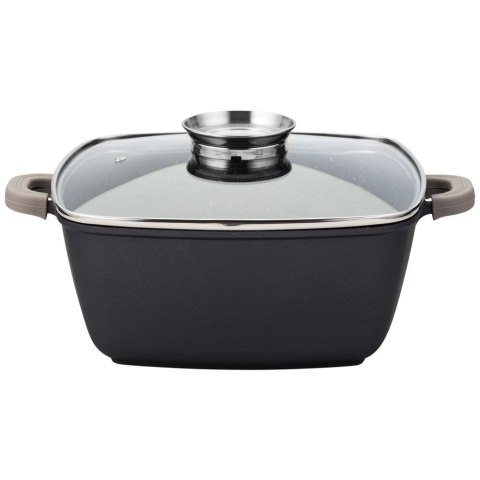 GARNEK KWADRATOWY GRANITOWY Z POKRYWKĄ 28CM 7,4L GARNEK KWADRATOWY GRANITOWY Z POKRYWKĄ 28CM 7,4L