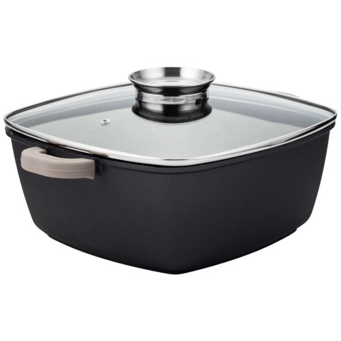 GARNEK KWADRATOWY GRANITOWY Z POKRYWKĄ 28CM 7,4L GARNEK KWADRATOWY GRANITOWY Z POKRYWKĄ 28CM 7,4L