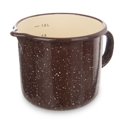 GARNEK Z MIARKĄ 1,2L KUBEK EMALIOWANY RETRO 12 CM GARNEK Z MIARKĄ 1,2L KUBEK EMALIOWANY RETRO 12 CM
