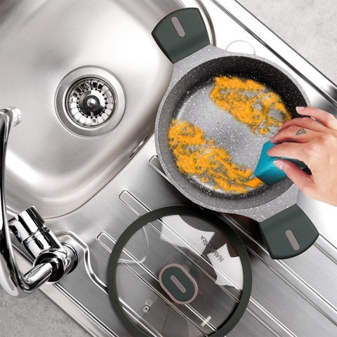 Garnek Granitowy z Pokrywką Gaz Indukcja NAVA 20 cm 2,4 L