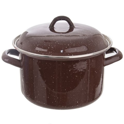 Garnek emaliowany brązowy 18 cm 2,5 l pokrywa gaz indukcja Garnek emaliowany brązowy 18 cm 2,5 l pokrywa gaz indukcja