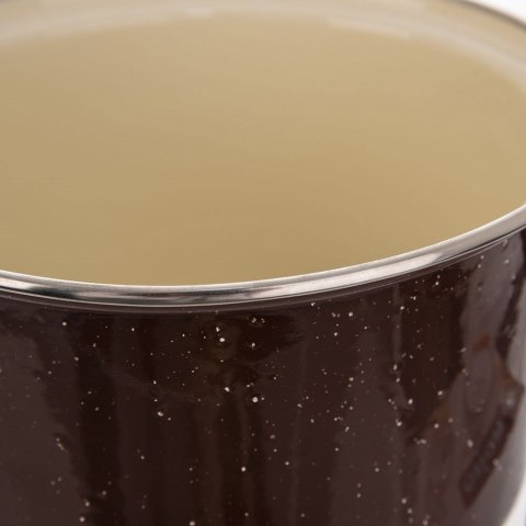 Garnek emaliowany brązowy 18 cm 2,5 l pokrywa gaz indukcja Garnek emaliowany brązowy 18 cm 2,5 l pokrywa gaz indukcja