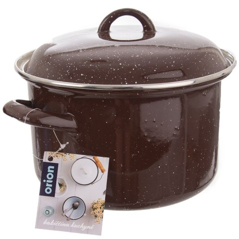 Garnek emaliowany brązowy 18 cm 2,5 l pokrywa gaz indukcja Garnek emaliowany brązowy 18 cm 2,5 l pokrywa gaz indukcja
