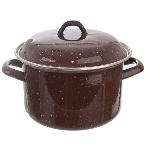 Garnek emaliowany brązowy 20 cm 3,2 l pokrywa gaz indukcja Garnek emaliowany brązowy 20 cm 3,2 l pokrywa gaz indukcja