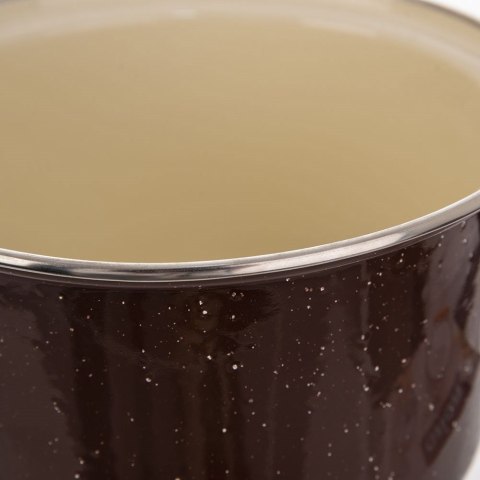 Garnek emaliowany brązowy 20 cm 3,2 l pokrywa gaz indukcja Garnek emaliowany brązowy 20 cm 3,2 l pokrywa gaz indukcja