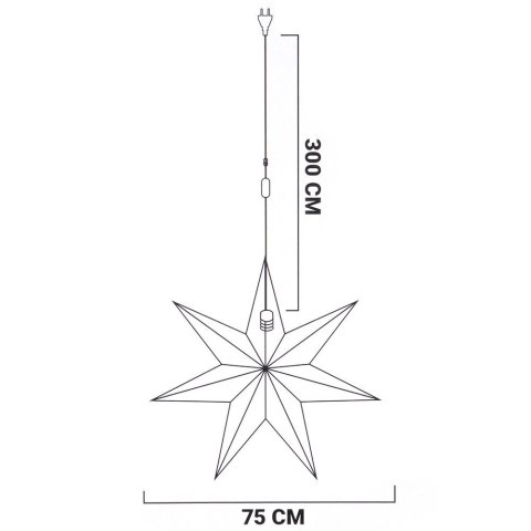 Gwiazda świecąca welurowa beżowa wisząca 75 cm Gwiazda świecąca welurowa beżowa wisząca 75 cm