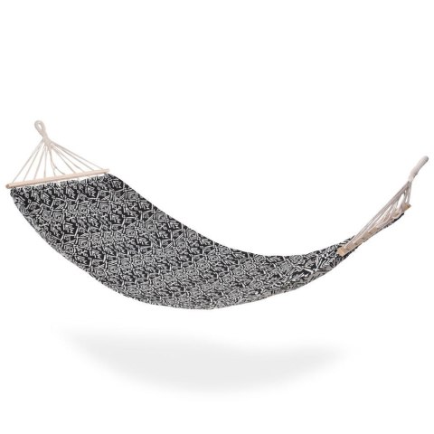 Hamak jednoosobowy czarno-biały 200x80 cm Hamak jednoosobowy czarno-biały 200x80 cm