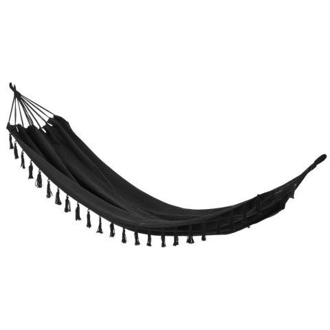 Hamak jednoosobowy czarny XXL 200x100 cm Hamak jednoosobowy czarny XXL 200x100 cm