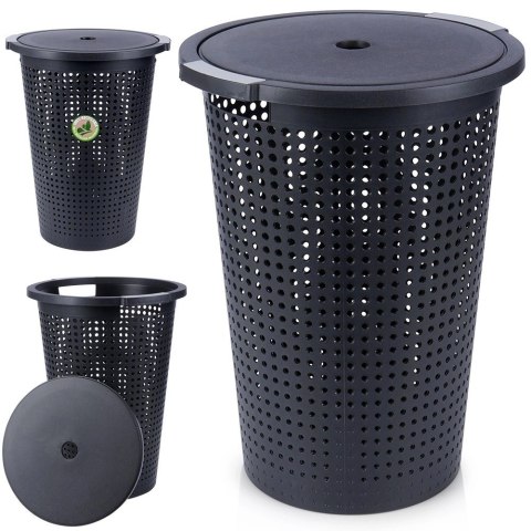 Kosz na pranie plastikowy czarny 35 l Kosz na pranie plastikowy czarny 35 l