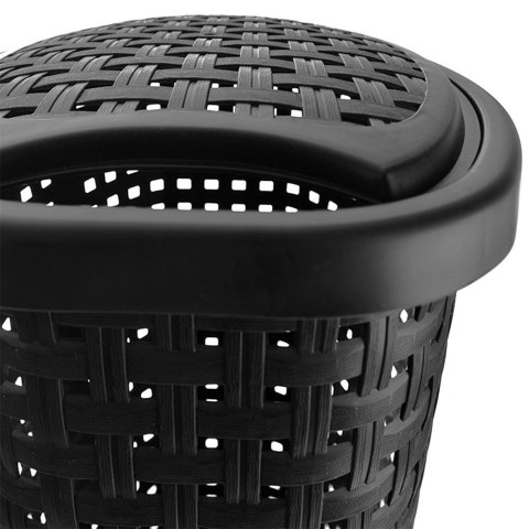 Kosz na pranie z pokrywą wąski czarny 45 l 41x32x61 cm Kosz na pranie z pokrywą wąski czarny 45 l 41x32x61 cm