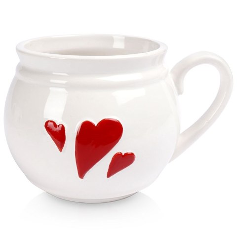 Kubek ceramiczny biały serce 800 ml Kubek ceramiczny biały serce 800 ml