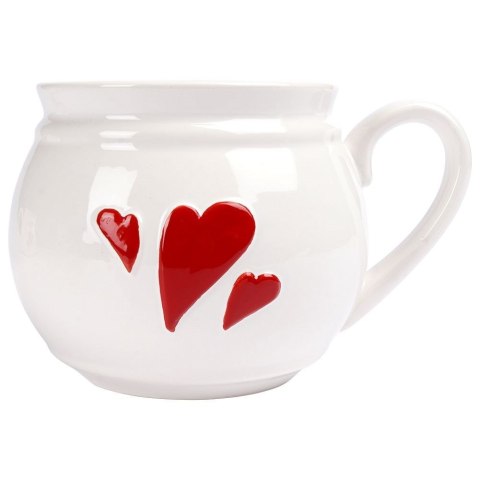 Kubek ceramiczny biały serce 800 ml Kubek ceramiczny biały serce 800 ml