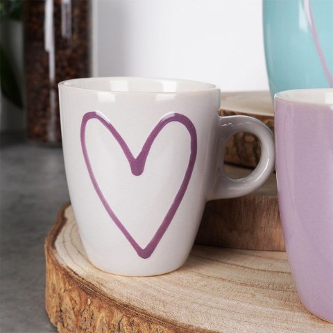 Kubek ceramiczny w serca zestaw komplet kubków do picia kawy herbaty 230 ml 4 sztuki Kubek ceramiczny w serca zestaw komplet kubków do picia kawy herbaty 230 ml 4 sztuki