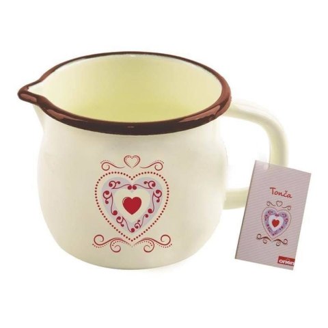 Kubek garnek emaliowany z uchwytem 12 cm serce Kubek garnek emaliowany z uchwytem 12 cm serce