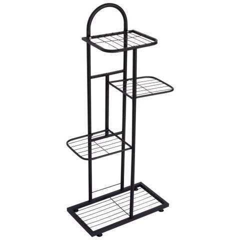 Kwietnik 4-poziomowy na doniczki metalowy czarny 80 cm Kwietnik 4-poziomowy na doniczki metalowy czarny 80 cm