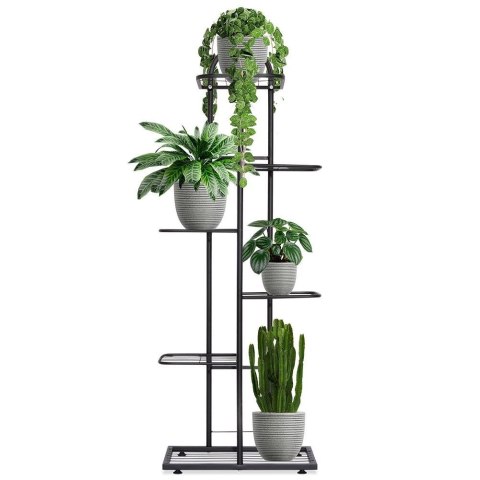 Kwietnik 6-poziomowy na doniczki metalowy czarny 118 cm Kwietnik 6-poziomowy na doniczki metalowy czarny 118 cm