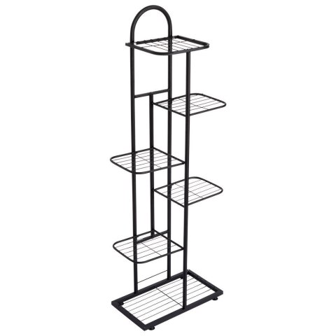 Kwietnik 6-poziomowy na doniczki metalowy czarny 118 cm Kwietnik 6-poziomowy na doniczki metalowy czarny 118 cm