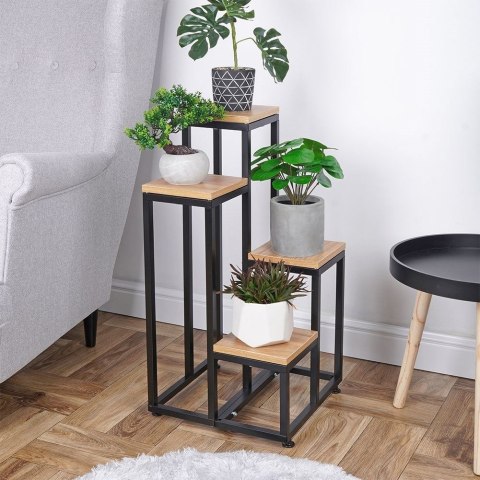 Kwietnik metalowy 4-poziomowy 69 cm Kwietnik metalowy 4-poziomowy 69 cm
