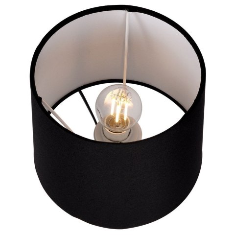 Lampa stołowa z kloszem abażurem lampka nocna czarna drewniana 30x14cm Lampa stołowa z kloszem abażurem lampka nocna czarna drewniana 30x14cm
