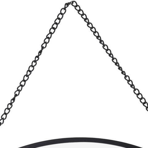 Lustro na łańcuszku w czarnej metalowej ramie okrągłe 29 cm Lustro na łańcuszku w czarnej metalowej ramie okrągłe 29 cm