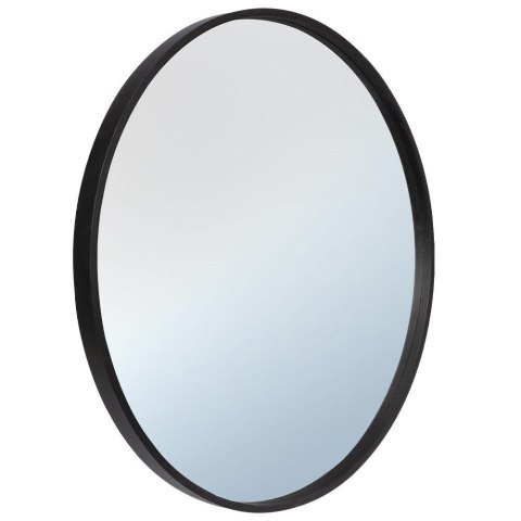 Lustro w czarnej drewnianej ramie okrągłe ścienne łazienkowe do salonu czarne 50 cm Lustro w czarnej drewnianej ramie okrągłe ścienne łazienkowe do salonu czarne 50 cm