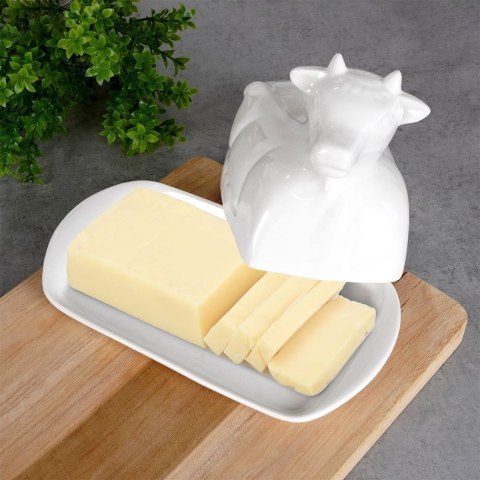 Maselniczka porcelanowa biała krowa Maselniczka porcelanowa biała krowa