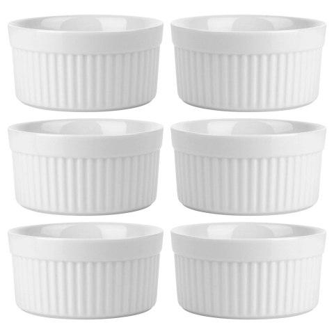 Miseczki do Zapiekania Pieczenia Ceramiczne Białe VILDE 260 ml 6 szt.