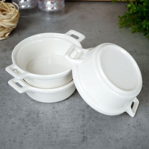 Miseczki do zapiekania porcelanowe okrągłe 3 szt. 130 ml Miseczki do zapiekania porcelanowe okrągłe 3 szt. 130 ml