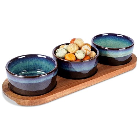 Miseczki na przekąski ceramiczne brązowe 4 el. Miseczki na przekąski ceramiczne brązowe 4 el.