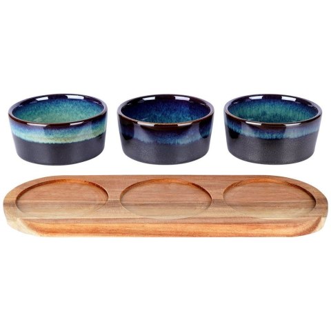 Miseczki na przekąski ceramiczne brązowe 4 el. Miseczki na przekąski ceramiczne brązowe 4 el.