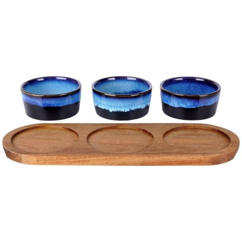Miseczki na przekąski ceramiczne niebieskie 4 el. Miseczki na przekąski ceramiczne niebieskie 4 el.