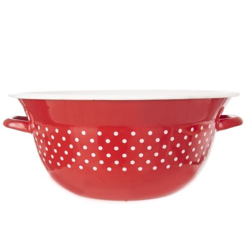 Miska misa emaliowana retro czerwona w grochy 34 cm 9 l Miska misa emaliowana retro czerwona w grochy 34 cm 9 l